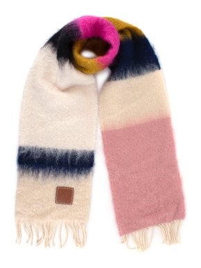 Loewe Mohair & Wool Blend Striped Scarf