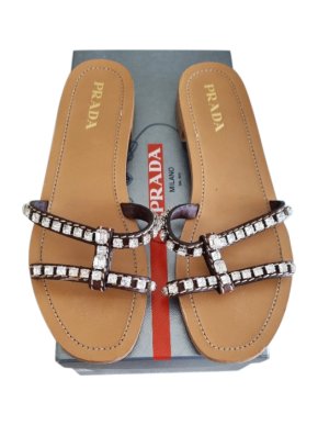 Prada Sport Crystal Embellished Slides