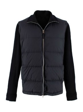 Louis Vuitton Black Knit Zip Quilted Down Jacket