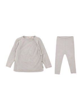 Bonpoint Grey Cotton Knit Baby Set