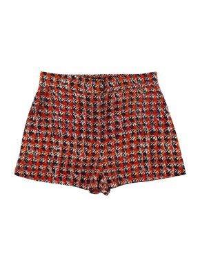 Louis Vuitton Red & Blue Checkered Print Silk Shorts