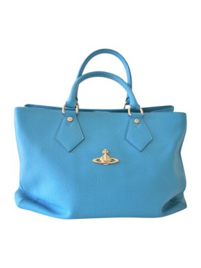Vivienne Westwood Blue Leather Tote Bag
