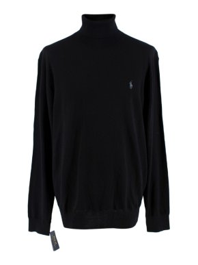 Polo Ralph Lauren Black Wool Knit Turtleneck Jumper