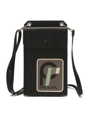 Prada Runway Black Saffiano Leather Smartphone Case