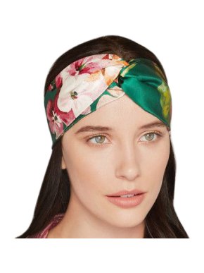 Gucci Green Floral-print duchesse-silk headband