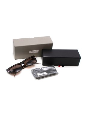 Thom Browne Brown Tortoiseshell Rectangular Sunglasses