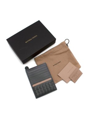 Bottega Veneta Grey Leather Card Holder