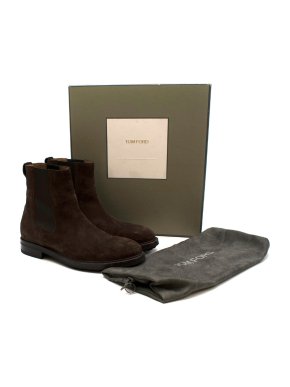 Tom Ford Brown Suede Chelsea Boots