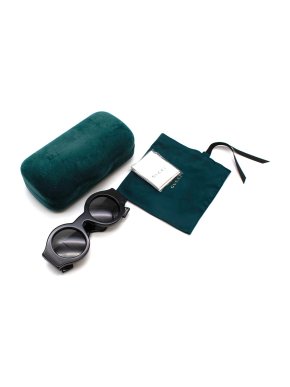 Gucci Black Round Chunky GG Sunglasses
