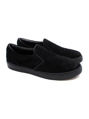Moncler Black Suede Slip-on Trainers