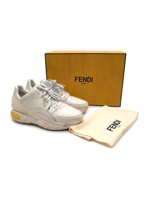 Fendi White Leather FF Chunky Trainers