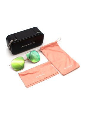 Acne Studios Reflective Rose Gold Tone Aviator Sunglasses