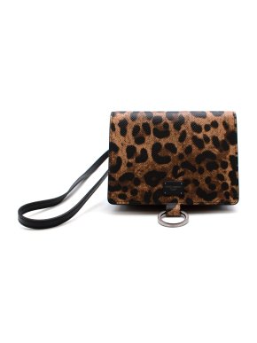 Dolce & Gabbana Leopard Print Leather Mini Shoulder Bag