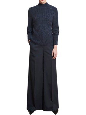 Cefinn Christie Chunky Knit Navy Funnel Neck Jumper