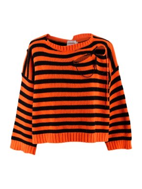 Charles Jeffrey Loverboy men's slashed striped sweater