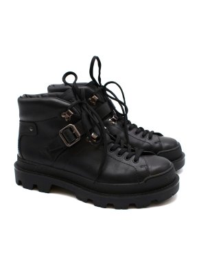 Prada Men's Chunky Black Leather Boots