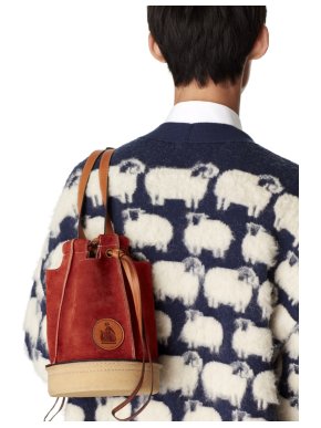 Lanvin Rust Suede Bucket Bag