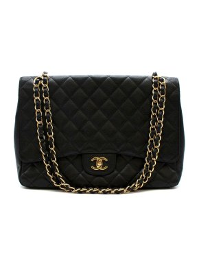 Chanel Black Caviar Leather Maxi Flap Bag