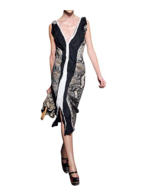 Prada Python Print Runway Midi Dress