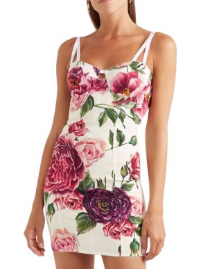 Dolce & Gabbana Floral-Print Stretch Mini Dress