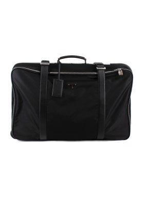 Prada Black Nylon & Saffiano Leather Semi-Rigid Suitcase