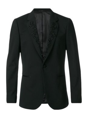 Paul Smith Black Embellished Slim Fit Tuxedo Jacket