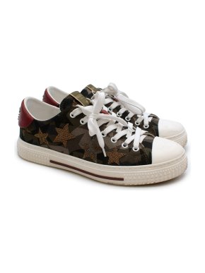 Valentino Garavani Military Green Denim Star Sneakers