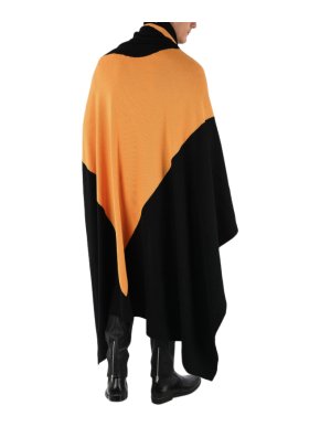 Maison Margiela Black & Orange Wool Blanket Scarf/Poncho 185 x 200cm