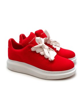 Alexander McQueen Red Oversize Cloth Trainers