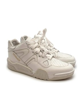 Versace White High Top Leather Sneakers