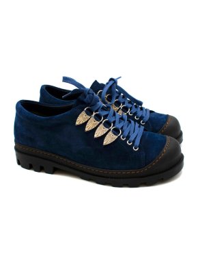 Toga Navy & Black Suede Brogues