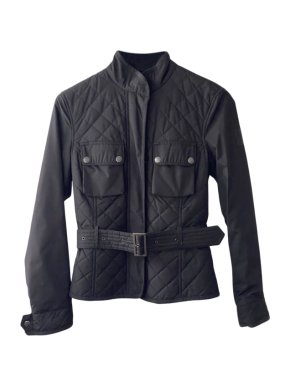 Belstaff Bel staff black quilted and belted jacket