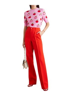 Gucci Pink Apple Jacquard Wool Jumper