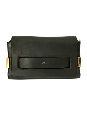 Chloe Black Leather Chain Clutch