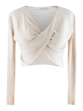 Live The Process Cropped Twisted Ribbed-knit Top