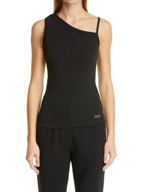 Peter Do Black Cotton Asymmetrical Top