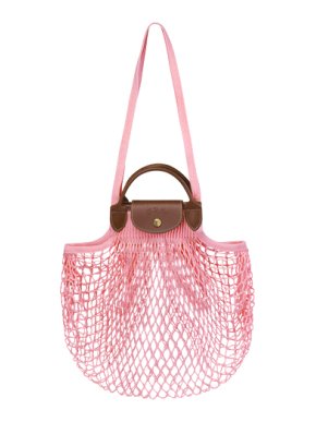 Longchamp x Filt Powder Pink Le Pliage Filet top handle bag