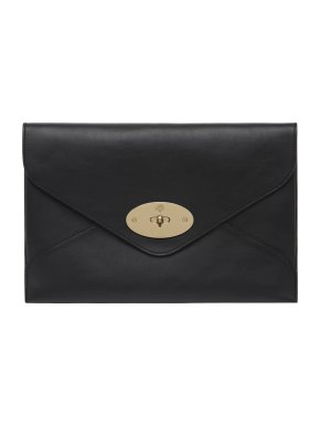 Mulberry Black Leather Large Envelope Clutch