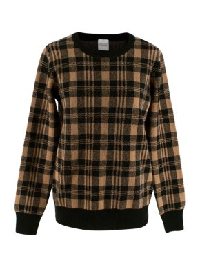 Madeleine Thompson Camel & Black Cashmere Blend Jafar Sweater