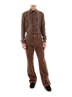 Etro Paisley Print Cotton Jeans