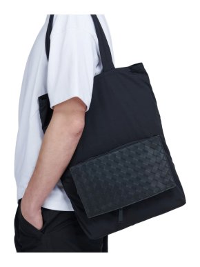 Bottega Veneta Black Packaway Intrecciato Panel Tote