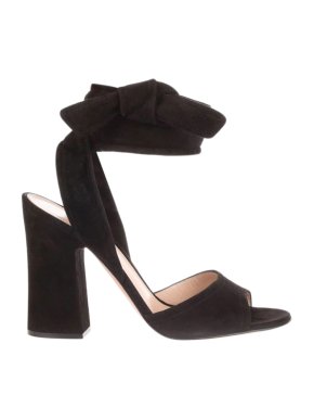 Gianvito Rossi Black Suede Nika 100 Sandals