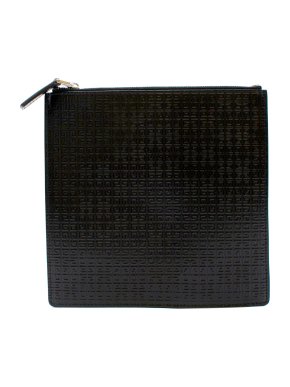Givenchy Black Monogram Embossed Leather Mini Pouch