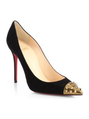 Christian Louboutin Geo Suede Studded Captoe Pumps