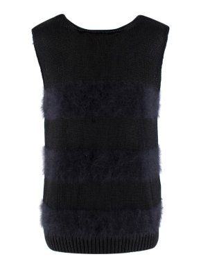 Balenciaga Black Angora Blend Knit Vest