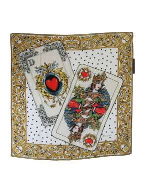 Dolce & Gabbana Playing Cards Printed Silk Scarf