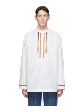Valentino Beaded Mandarin Collar Shirt