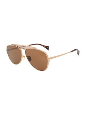 Yohji Yamamoto Brass Double Bridge Aviator Sunglasses