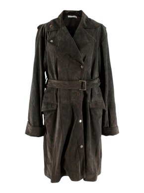 JW Anderson Grey Suede Trench Coat