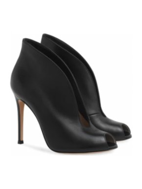 Gianvito Rossi Black Leather Vamp Booties
